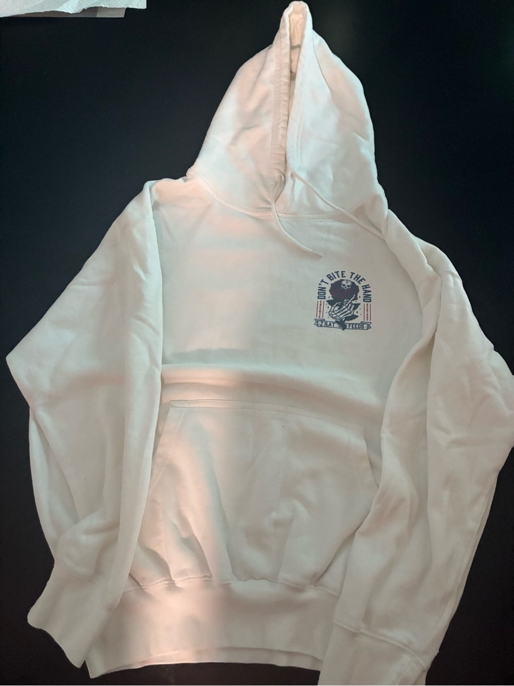 SCW white Graphic Hoodie with Front Pocket size Large graffiti art
